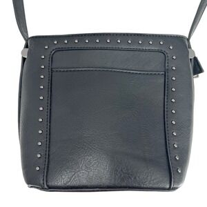 Sam & Hadley Crossbody Bag Black Vegan Leather Studded‎ Purse